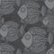 Seamless pattern of a lot of beautiful decorative fishes