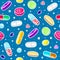Seamless pattern with lot of pills and capsules. Medicine or dietary supplements. Healthy lifestyle