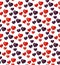 Seamless pattern lot of red and dark hearts.