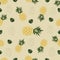 Seamless Pattern love pineapple fruit with palm leaf
