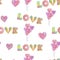 Seamless pattern love and sweets with hearts