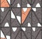 Seamless pattern with lovely dark foxes in triangle shape
