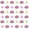 Seamless pattern with lovely delicate peonies and pink and green spiral elements