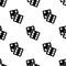 Seamless pattern with lucky dices black silhouette for casino