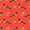 Seamless pattern with luxury golden rings and magpies.