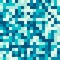 Seamless pattern made of blue and water square elements- pixel t