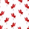 Seamless pattern made of red maple leaves, symbol of Canada