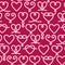 Seamless pattern made of rope hearts