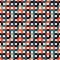 Seamless pattern made of round shapes in different shades of muted colors with vivid red details