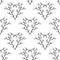 Seamless pattern made of tree branches hearts. Monochrome, sad valentine day pattern