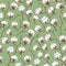 Seamless pattern made up of cotton twigs with inflorescences - bolls