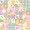 A seamless pattern made up of geometric shapes for the design of labels, covers, containers and other designs. Vector