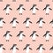 Seamless pattern with  magellanic penguin. Cute cartoon character