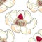 Seamless pattern Magnolia obovate flower in bloom. vector illustration