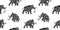 Seamless pattern of mammoth animal decorative vector illustration painted by ink, endless hand drawn grunge cave painting of