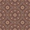 Seamless pattern with Mandalas in brown iced coffee colors. Vector ornaments, background