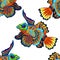 seamless pattern Mandarin fish is Chinese perch. vector illustration
