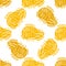 Seamless pattern mango fruit and vegetable food silhouettes with lettering.Healthy eating