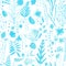 Seamless pattern with many stems, twigs and herbs