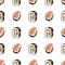 Seamless pattern with many sushi rolls.