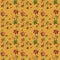 Seamless Pattern with Maple Leaves in red, ocher and yellow colo