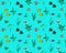 Seamless pattern with marine fishes and water plants in colour image