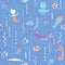 Seamless pattern marine life.