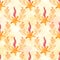 Seamless pattern with marine starfish. Watercolor background. Can be used for fabric, wallpaper, banner, pack, web page