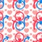 Seamless pattern Mars and Venus astrological symbols of love.