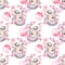 Seamless pattern with masquerade crying masks in Venetian style