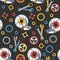 Seamless pattern with mechanical components