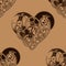 Seamless pattern with mechanical hearts.