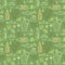 Seamless pattern with mediterranean traditional food elements - olive oil, vegetables, cheese, herbs and seafood