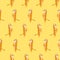 Seamless pattern Meerkat profile on yellow background, vector eps 10