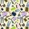 Seamless pattern of men cloths fashion, colorful short pant ,vest, under shirt, jeans pant, sweatshirt, shirt, tie .