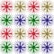 Seamless pattern Merry Christmas and Happy New Year. Colored snowflakes for background