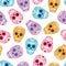Seamless Pattern Mexican Day of the Dead Sugar Skulls 1