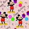 seamless pattern, mickey mouse with a gift and balloons for birthday on a gentle background, design for textiles