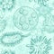 Seamless pattern with microbes and viruses. Vintage design set.