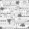 Seamless pattern of Middle Eastern houses