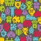 Seamless pattern with mini monsters nanobots