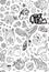 Seamless pattern with mix doddle animals in cartoon style.