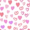 Seamless pattern with modern hearts. Valentines Day backdrop