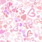 Seamless pattern with modern hearts. Valentines Day backdrop