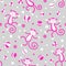 Seamless pattern with monkeys playing in balls