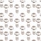 Seamless pattern with monochrome mushrooms