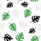 Seamless pattern monstera green flowers leaves tropics print design