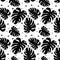 Seamless pattern with monstera leafs. Tropcal background