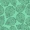 Seamless pattern with monstera leaves.minimalistic tropical pattern ,hand-drawn vector illustration