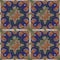 A seamless pattern, in Moroccan design, made of Moroccan tiles, with a salamander.